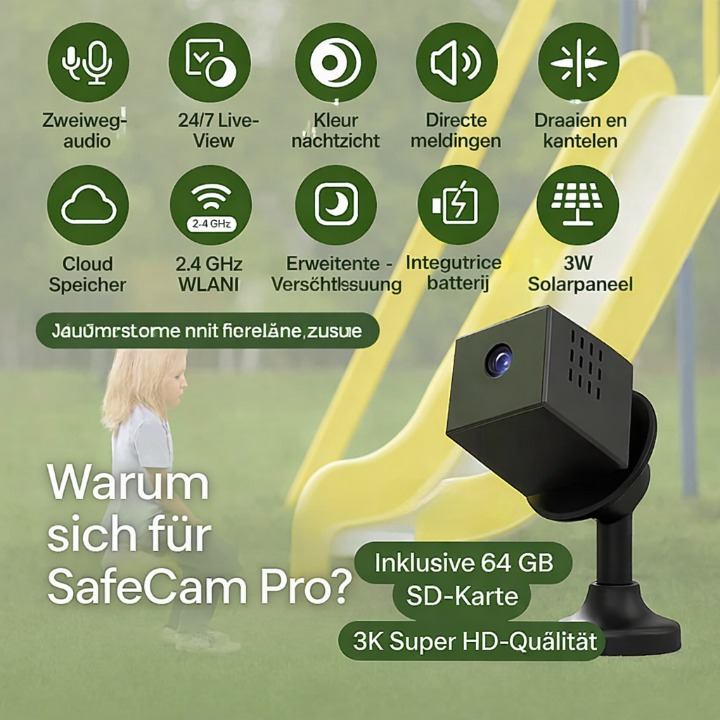 4K Surveillance Camera with Night Vision and Battery