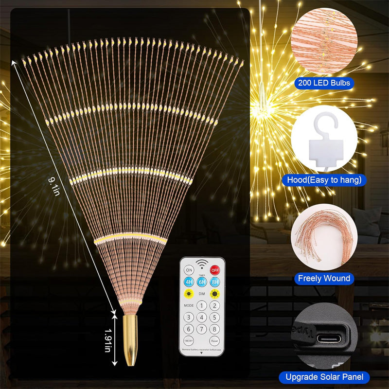 Solar Fireworks Lights – Automatic LED Outdoor Decoration