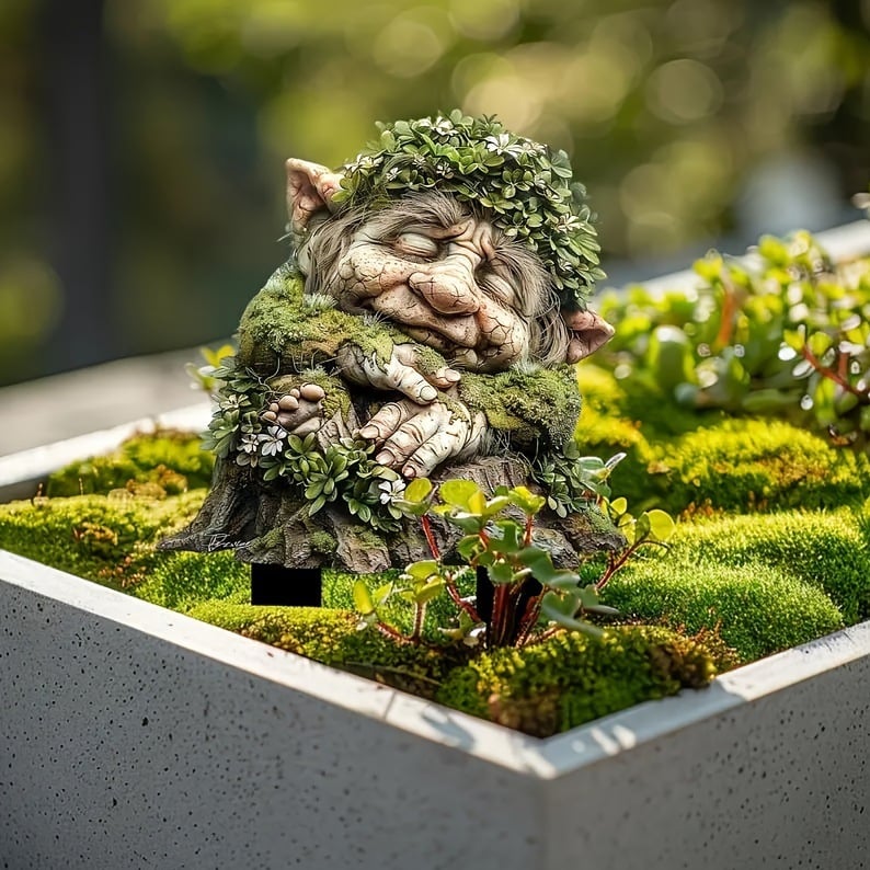 Garden Stake Forest Spirit with Natural Motif made of Acrylic
