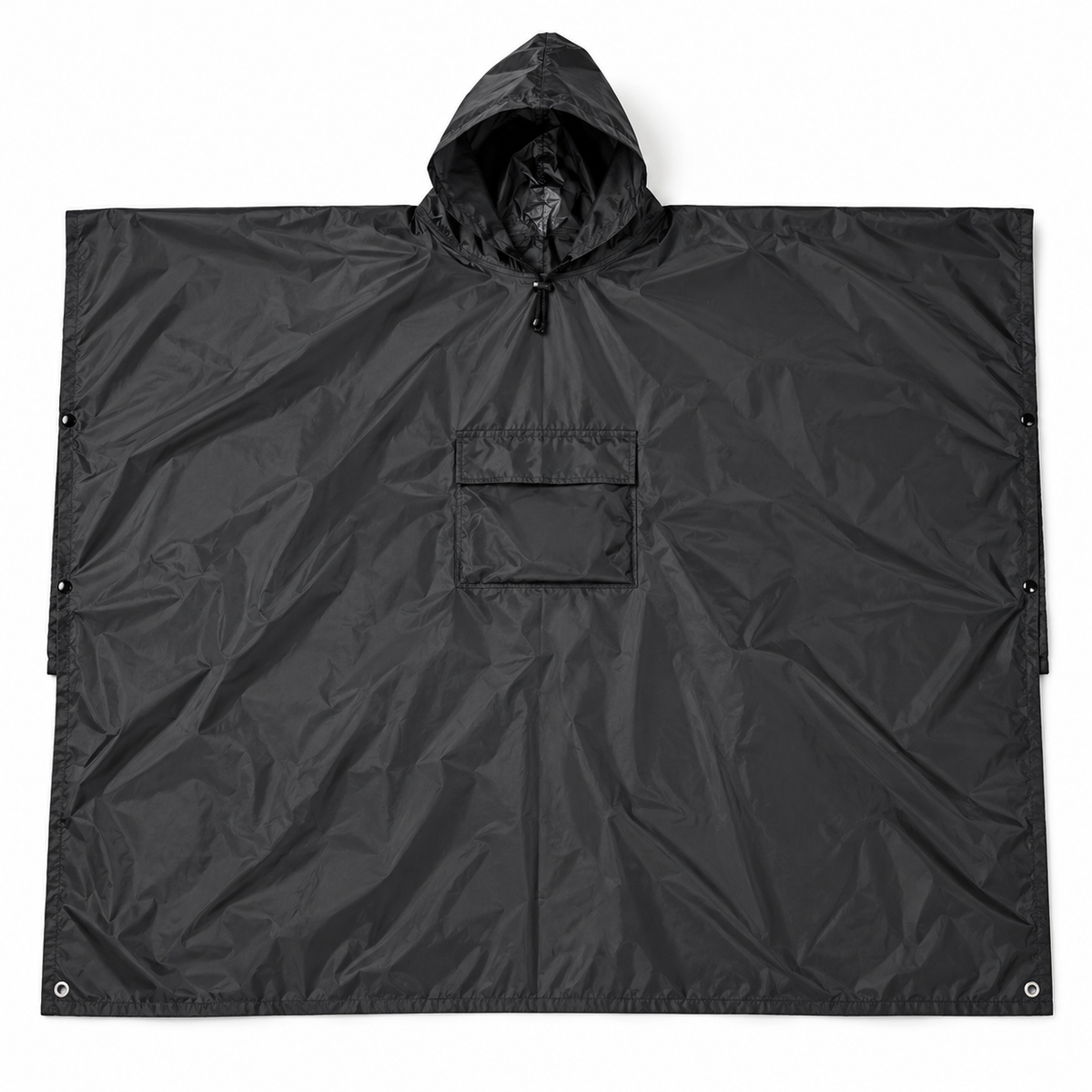 Regenponcho mit Kapuze und Fronttasche, faltbar – 210 × 140 cm