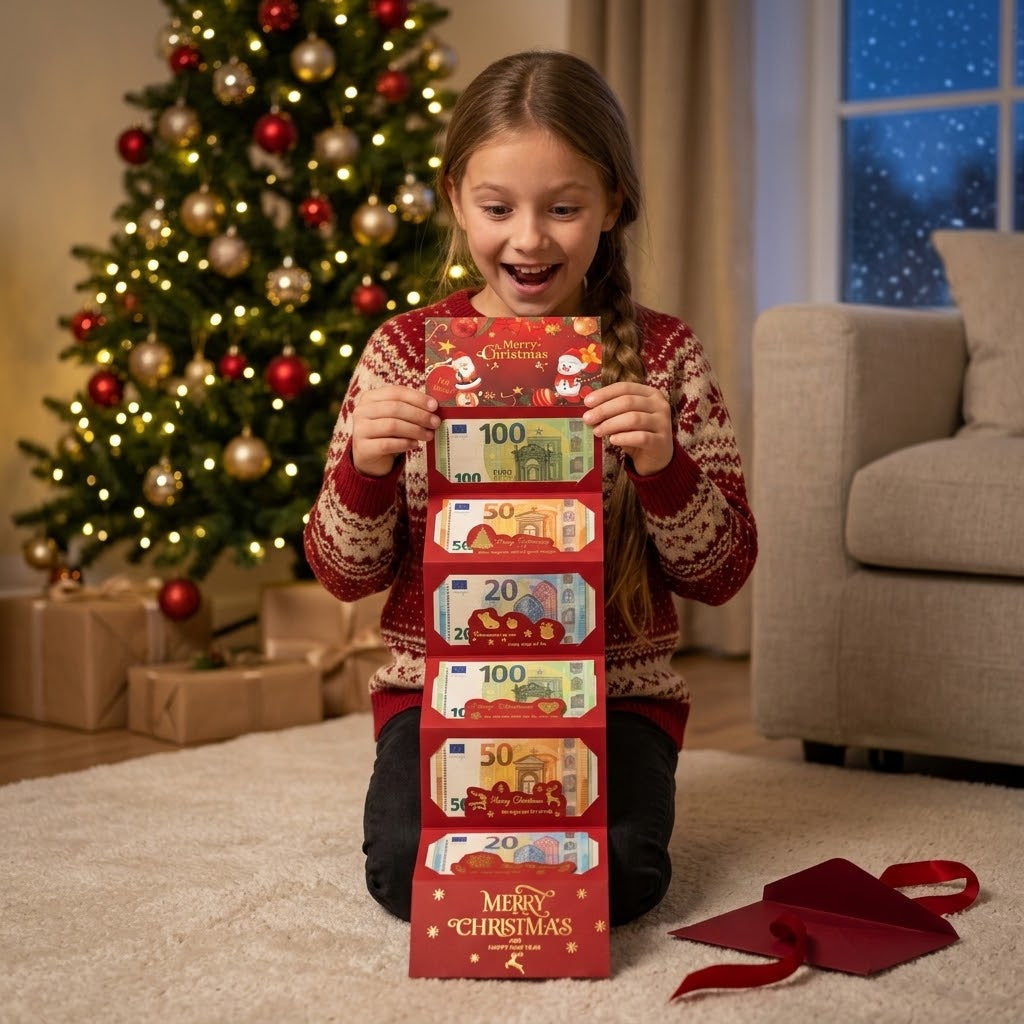 Christmas Cash Gift for Moving Out, 6 Compartments, with Envelope, Set of 2