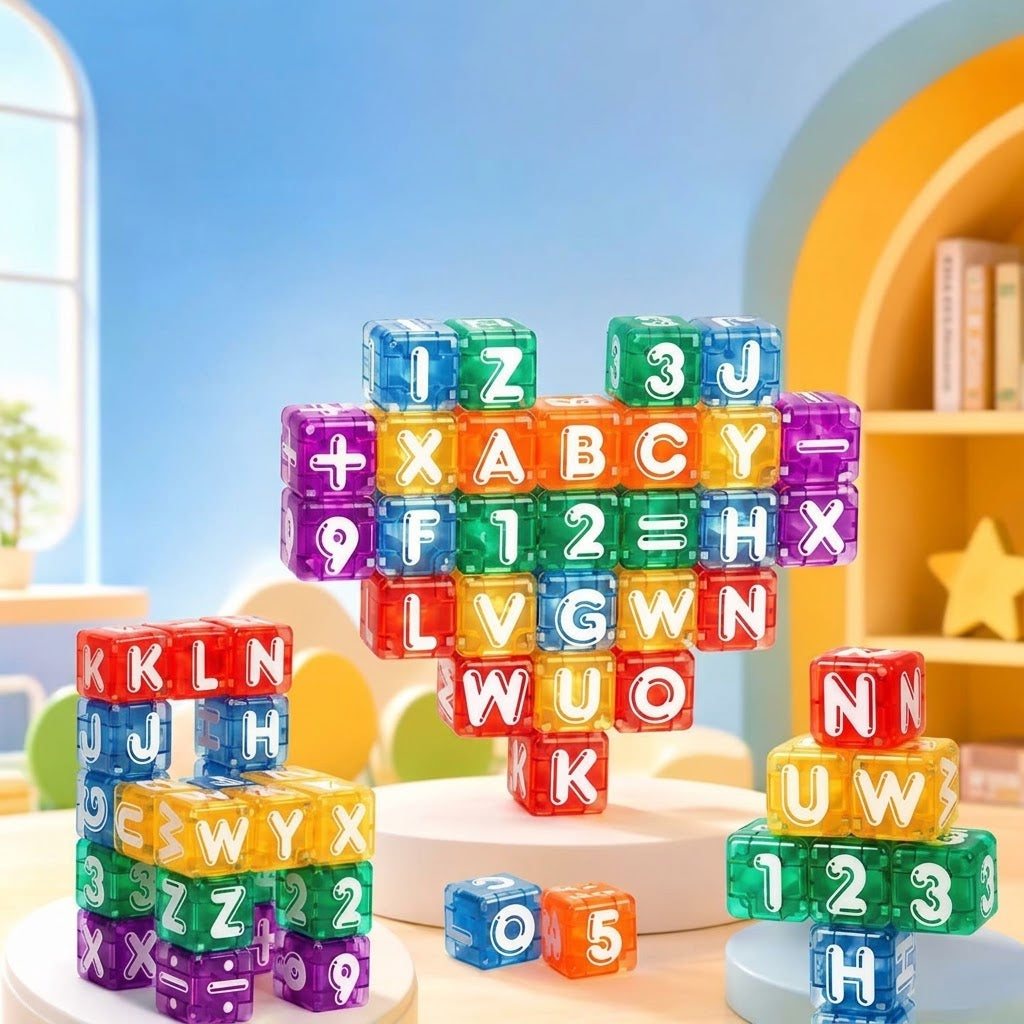 Magnetische Buchstabenwürfel 40-teilig mit Zahlen