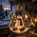 Weihnachtsanhänger beleuchtet mit Miniaturszene