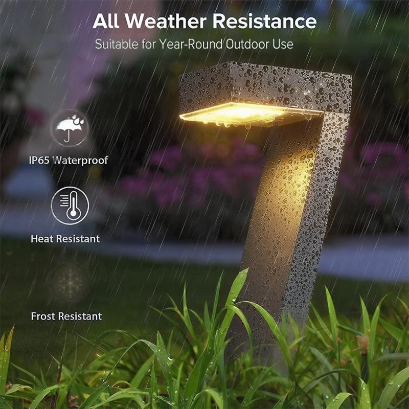 Solar-Wegleuchte 7-Form 46 cm Schwarz – Warmweißes LED-Licht