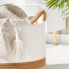 Cotton Storage Basket cm – Boho Style with Handles