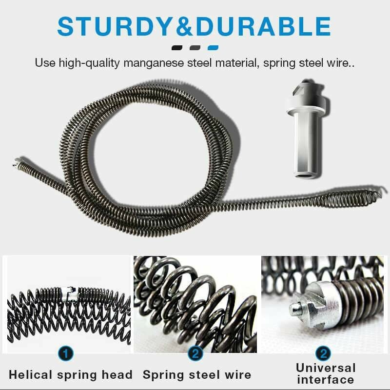Rohrreinigungsspirale mit Bohrmaschinen-Adapter