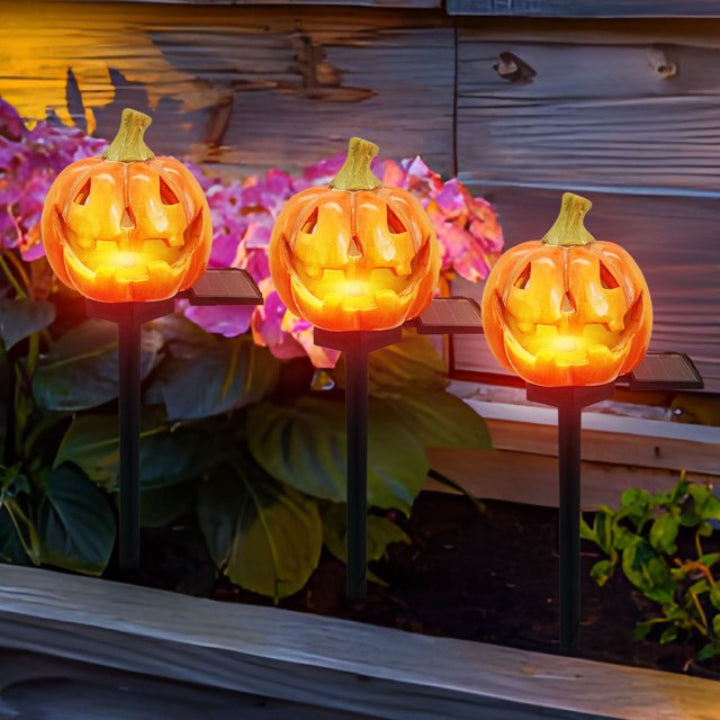 Solar-Kürbislaterne für den Garten – Warmes Halloween-Licht