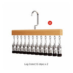 Wooden Hangers with Stainless Steel Clips – Hang More, Take Up Less Space - Set of 2