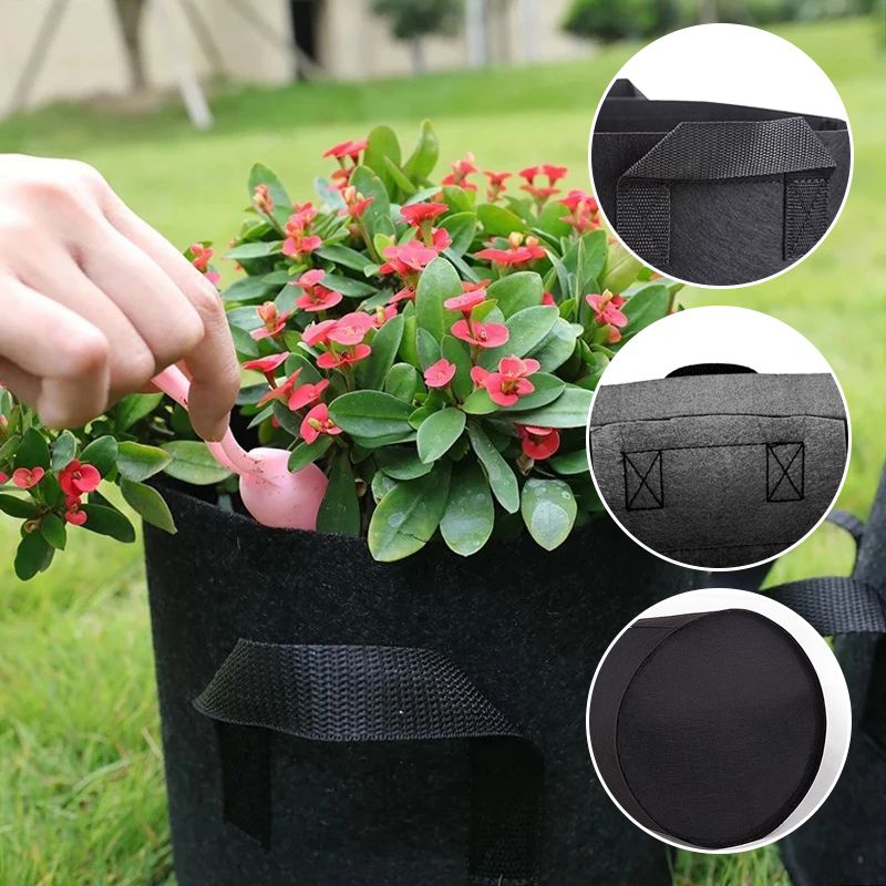 Pflanztaschen aus Filzstoff für Garten und Balkon