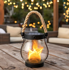 Solar-Flammenlaterne mit echtem Flackereffekt — Stimmungslicht für Garten & Terrasse