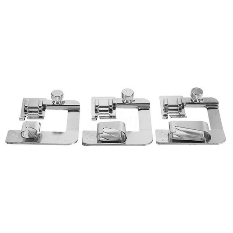 3-piece Stainless Steel Presser Foot Set for Sewing Machines