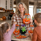 Kürbis-Geschenktüten transparent mit Reißverschluss (30er-Set)