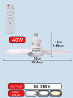 Deckenventilator LED mit Fernbedienung und dimmbarem Licht