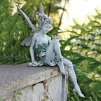 Garden Figurine Sitting Fairy Made of Resin