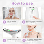 Facial Massager with LED Light Therapy and Ion Technology