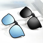 Clip-on polarized sunglasses with flip-up function