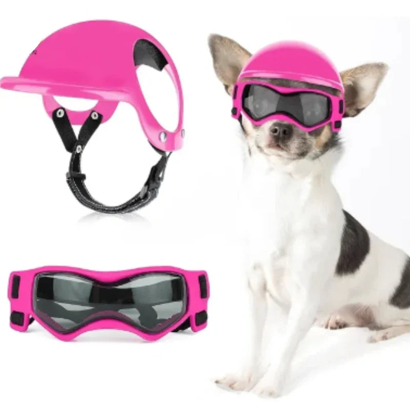Hundehelm mit Schutzbrille – verstellbares Set