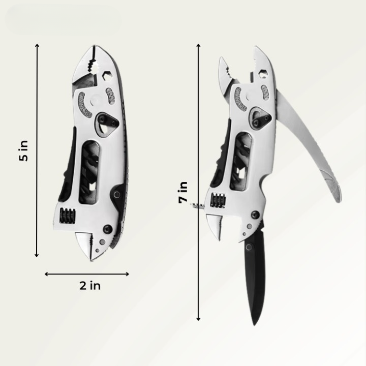Multitool 9-in-1 with stainless steel blade
