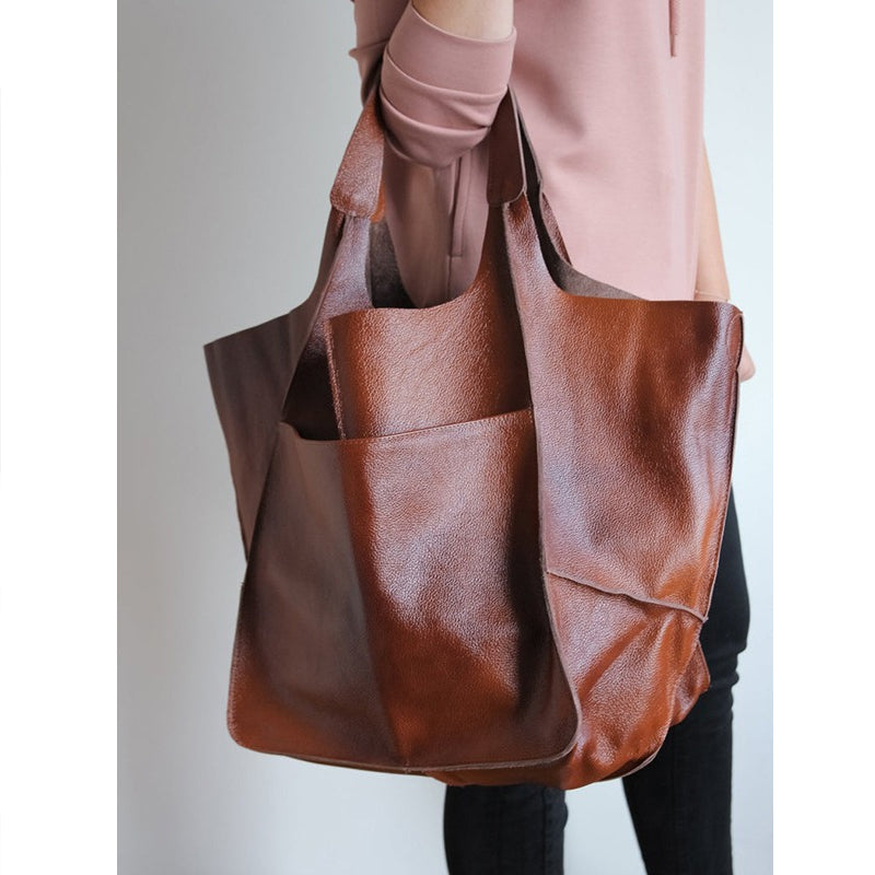 Weekender-Tasche Leder groß mit verstellbaren Tragegurten