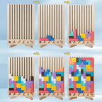 Wooden Tetris puzzle – Colorful building game from 5 years