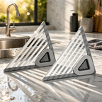Triangular Corner Kitchen Organizer – Drains Directly into the Sink
