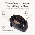 Soft Faux Leather Crossbody Bag – 3 Compartments