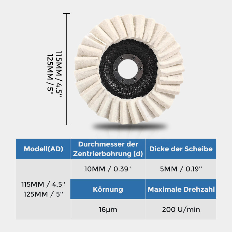 Wool Felt Polishing Pad for Angle Grinder