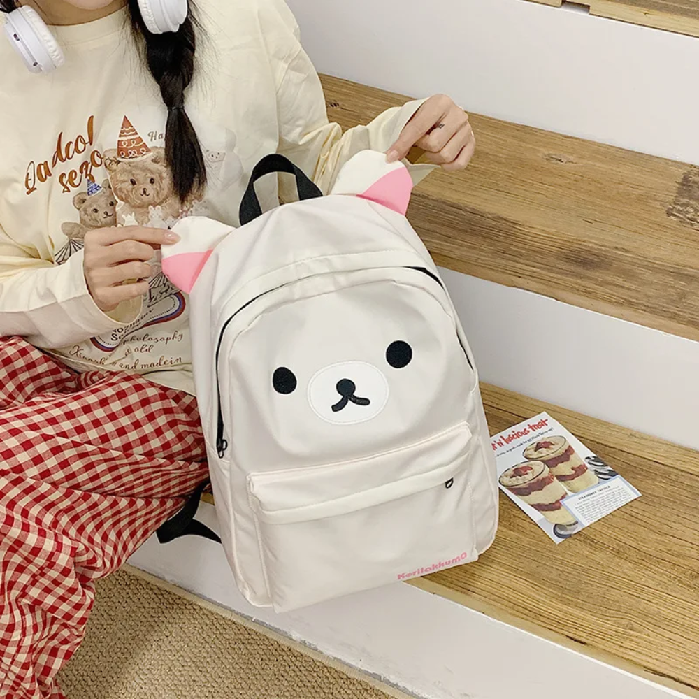 Bären-Rucksack Kawaii mit Ohren – Wasserabweisend