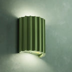 Resin Wall Lamp with Ribbed Shade – Modern Interior Design