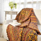 Überwurf Bohemian mit Quasten – Wendbares Design aus Baumwolle