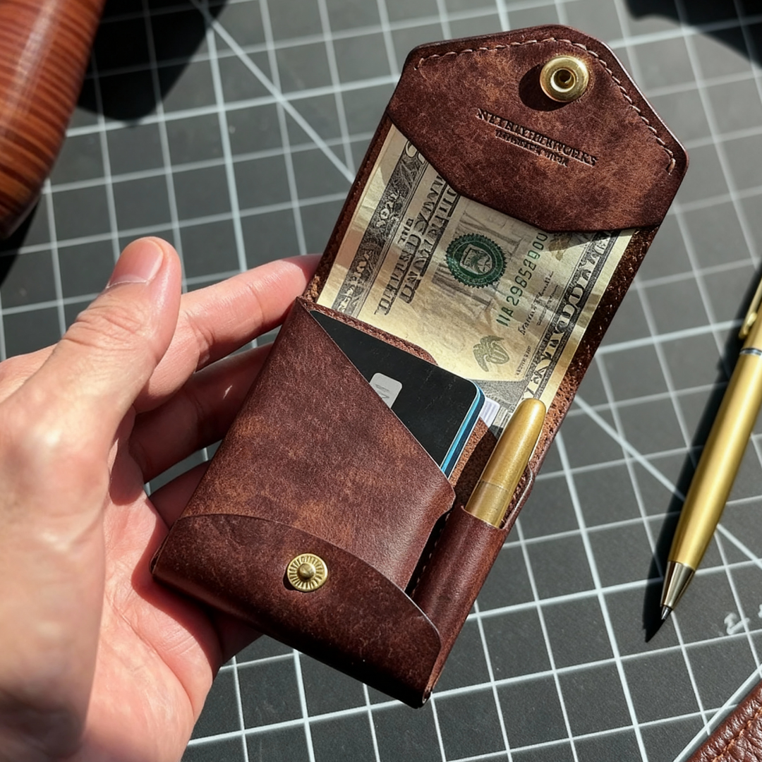 Vintage wallet PU leather with card slots