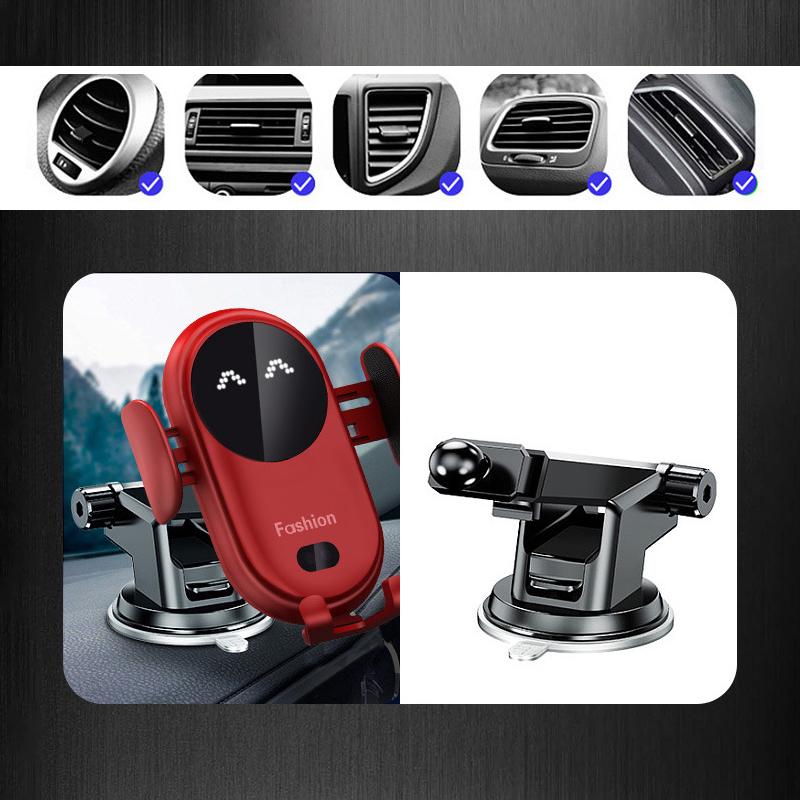 Wireless car charger with automatic phone holder