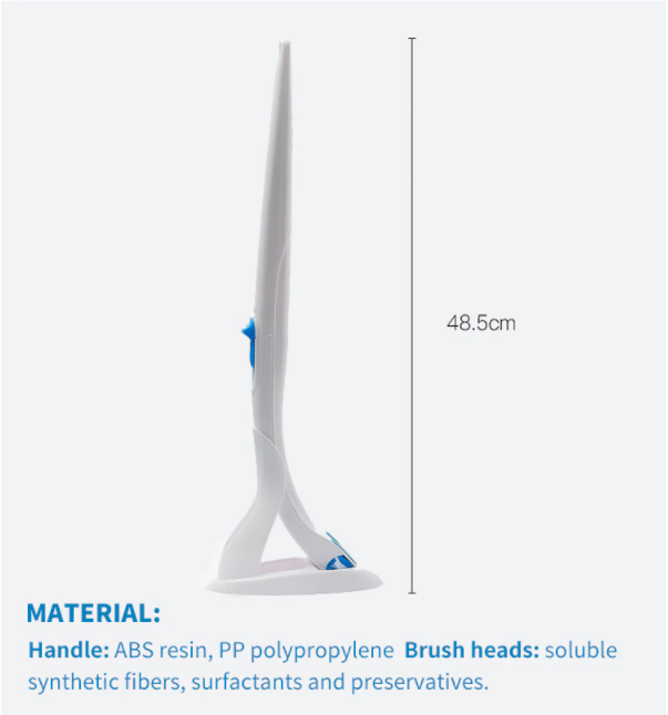 Toilet brush with replaceable fleece pads – hygienic, washable