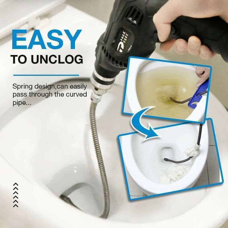 Drain cleaning spiral with drill adapter