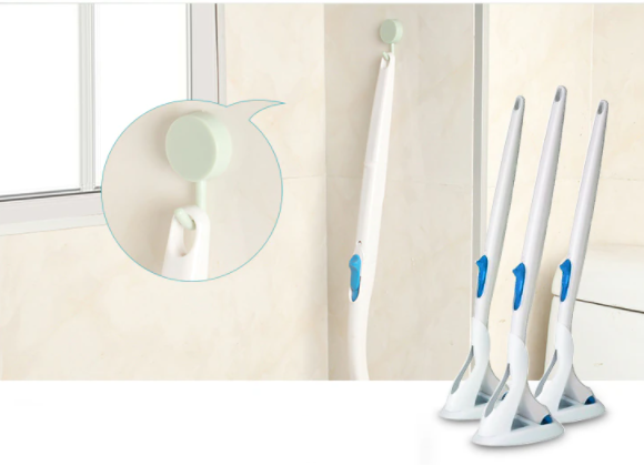 Toilet brush with replaceable fleece pads – hygienic, washable