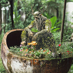 Garden Stake Forest Spirit with Natural Motif made of Acrylic