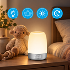 Nachttischlampe mit Wecker und Farbwechsel-Licht