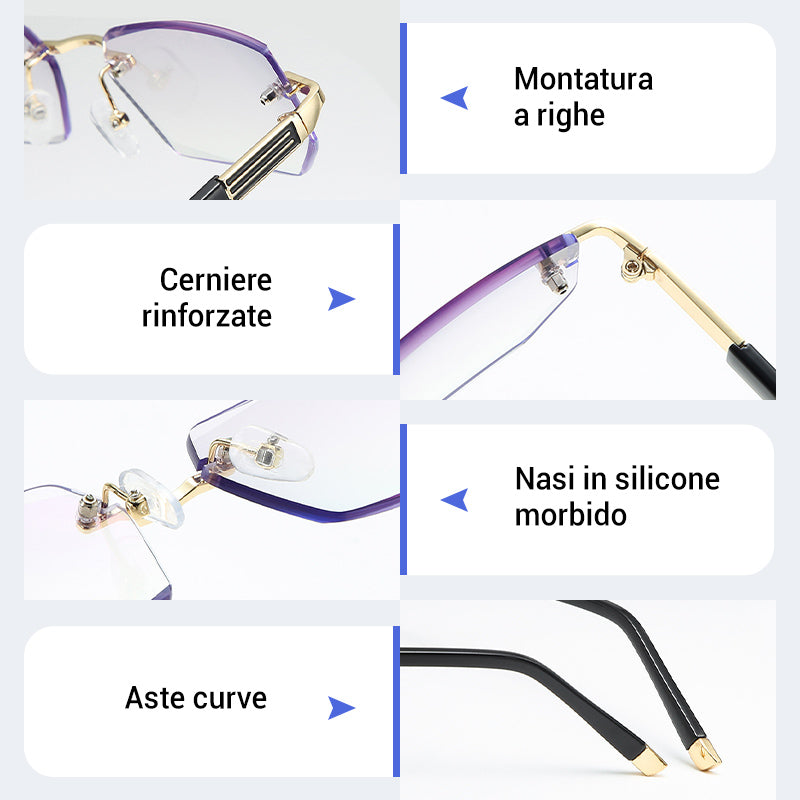 Progressive varifocal glasses with blue light filter