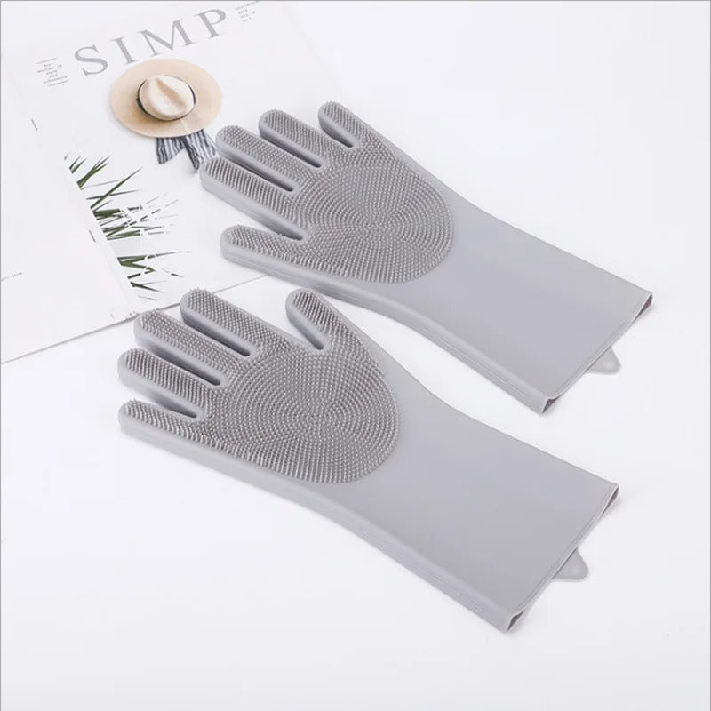 Silikon-Spülhandschuhe mit Reinigungsborsten