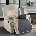 Sesselschoner für Relaxsessel mit 2 Seitentaschen, waschbar – 232 × 63 cm