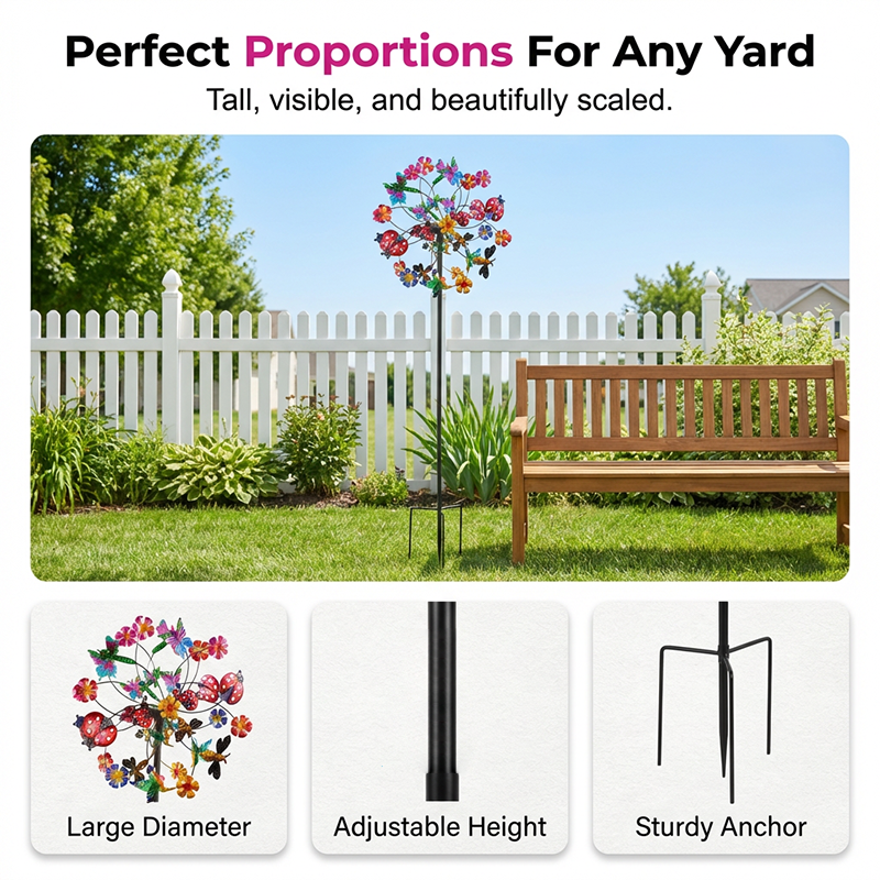 Kinetic Wind Spinner Garden – Rotating Garden Decoration