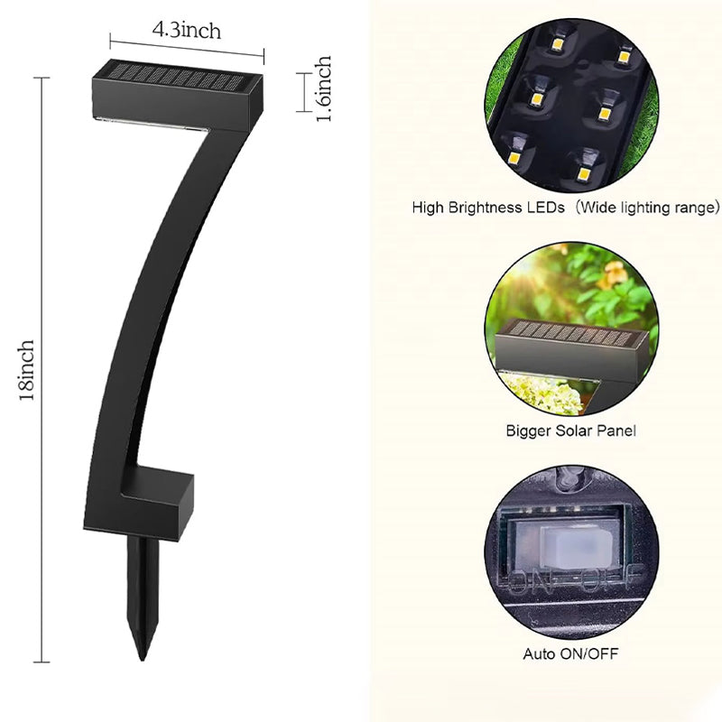 Solar-Wegleuchte 7-Form 46 cm Schwarz – Warmweißes LED-Licht
