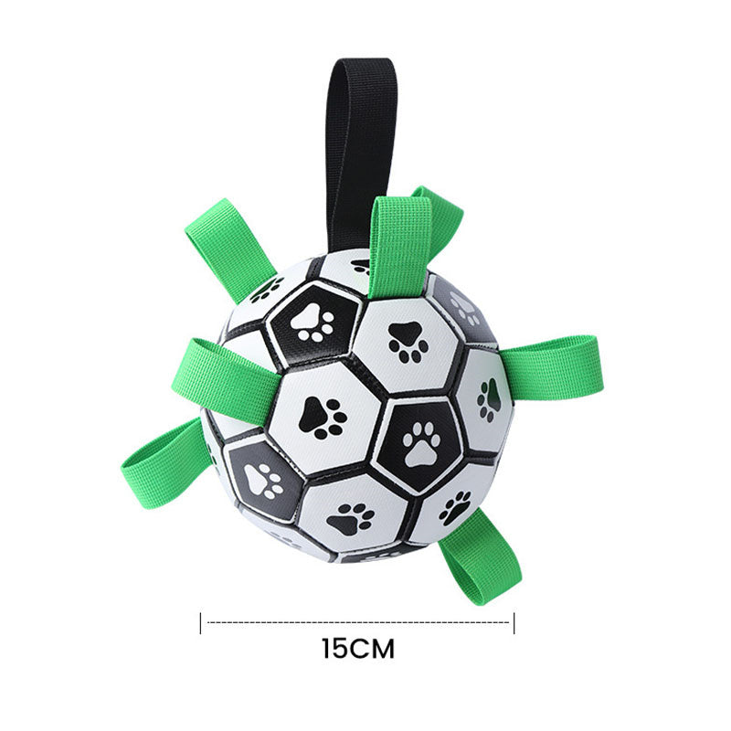 Dog ball soccer floating with paw print