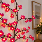 LED cherry blossom branch lights 1.6 m, 48 lights - warm white, with remote control