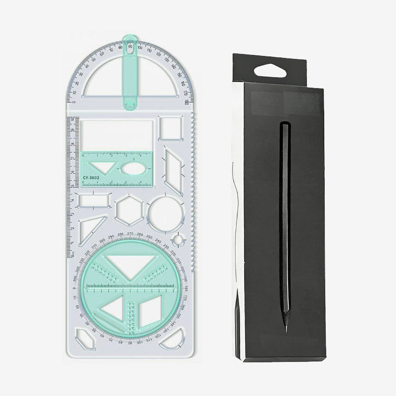 Multifunctional Geometry Ruler with Protractor