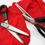 Serrated Scissors with Toothed Blade for Fabric and Crafting