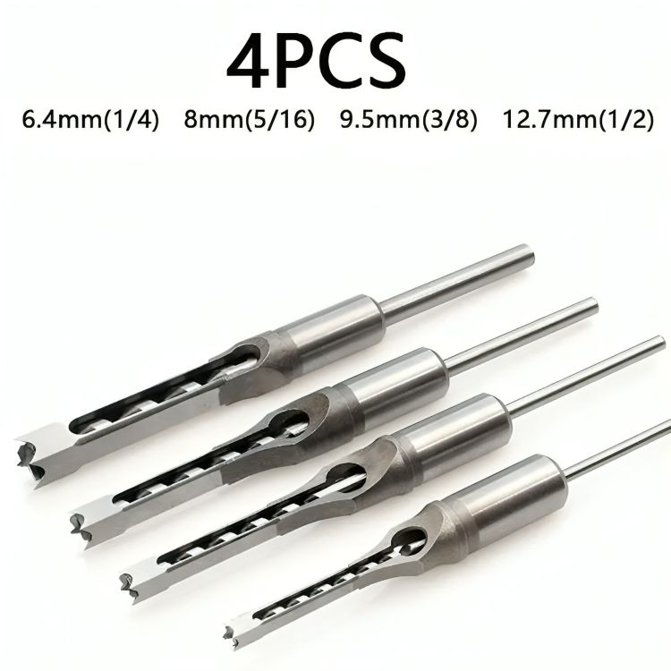 Vierkantzapfen-Bohrersatz für Holz – 4er-Set