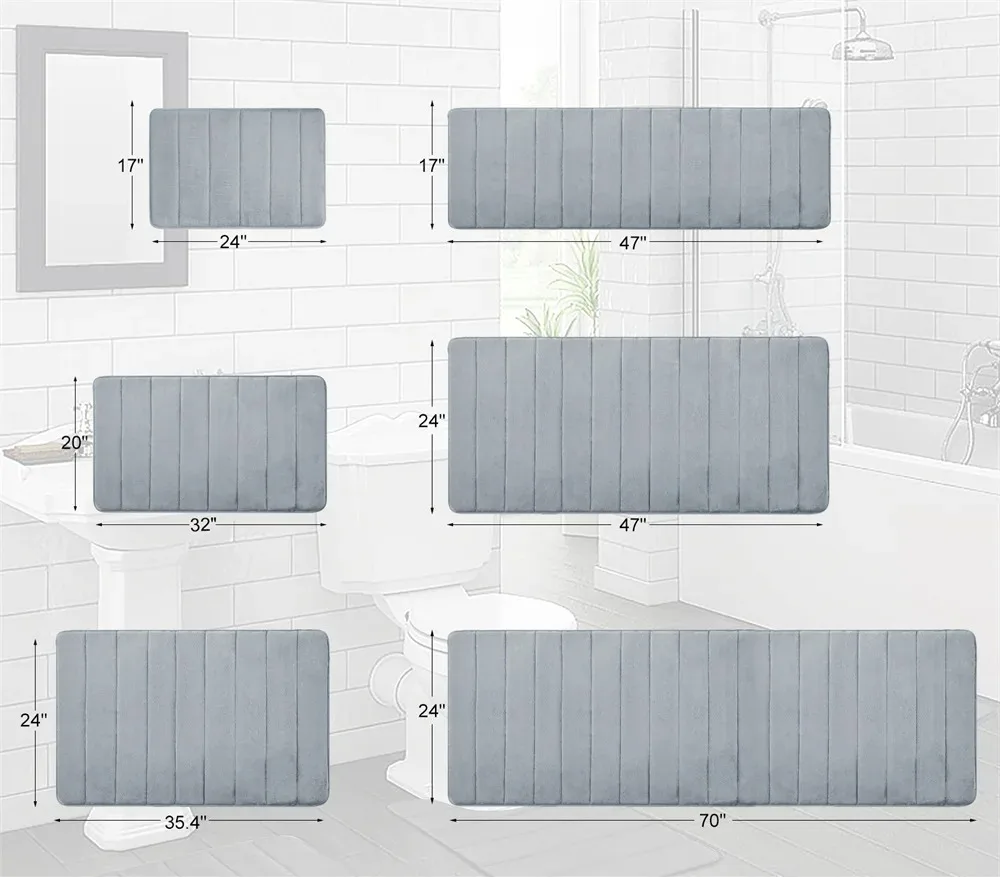 Memory Foam Badematte rutschfest mit 3D-Design