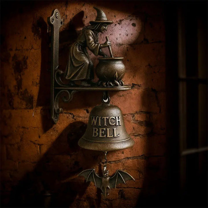 Türglocke Hexe Gusseisen Antik-Bronze
