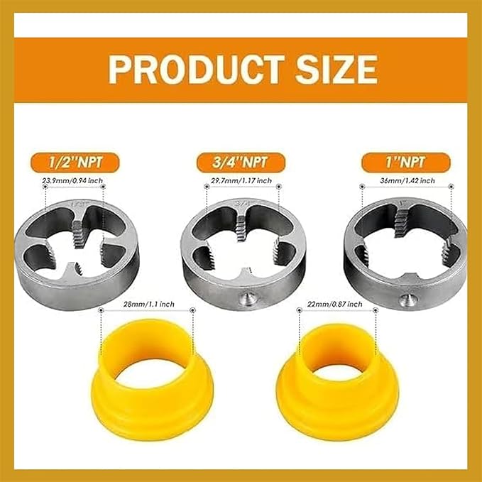Thread cutter for water pipes with 3 sizes